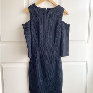 Dark Blue Knee High Slim Fitting Dress